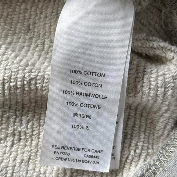 J Crew Sweatshirt Womens Small Gray w/Gold Hearts 100% Cotton Crewneck - Picture 6 of 8